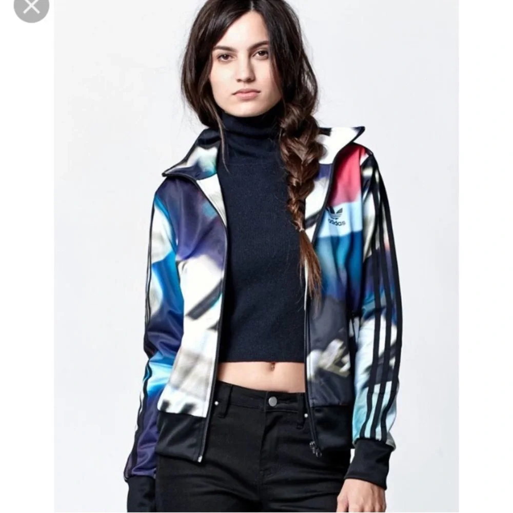 Adidas Originals Firebird Track Jacket Multicolor Iridescent Trefoil Logo Small - Picture 3 of 16